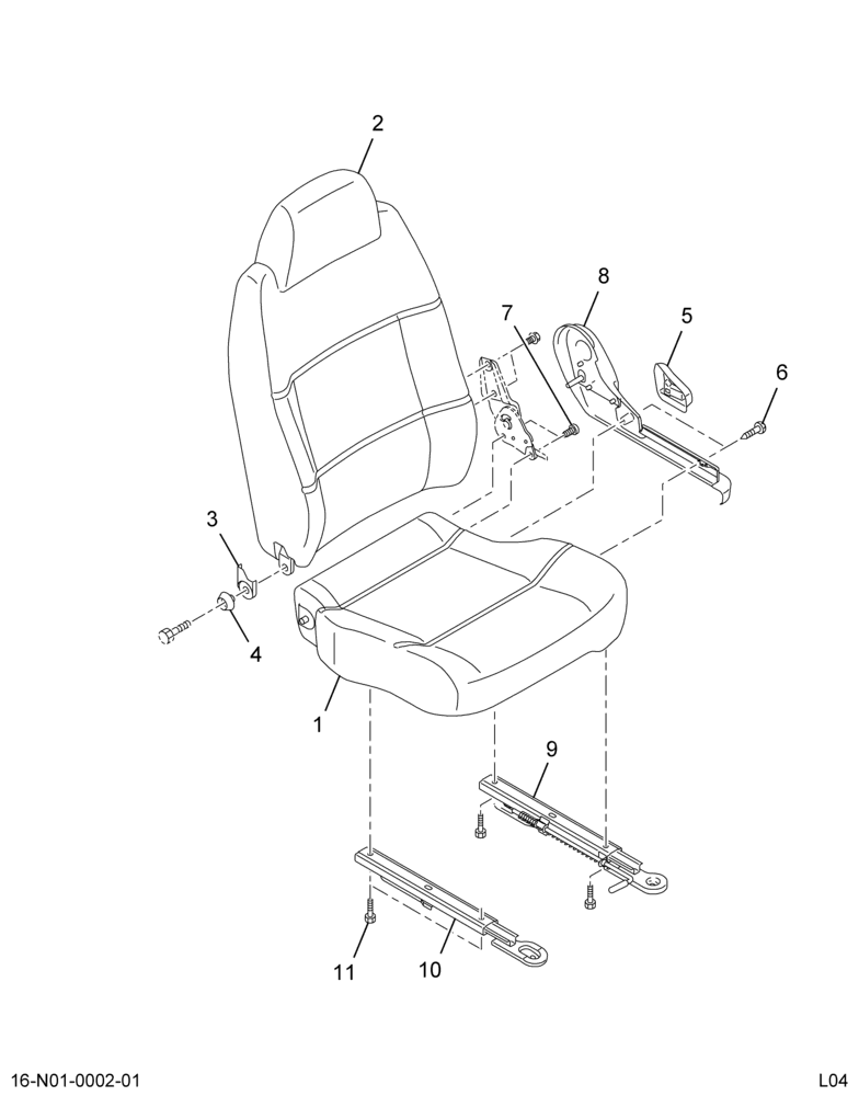 ..SEAT DRIVERS SEAT-F LH FABRIC (Eng. 5E7O-2060013-AA)