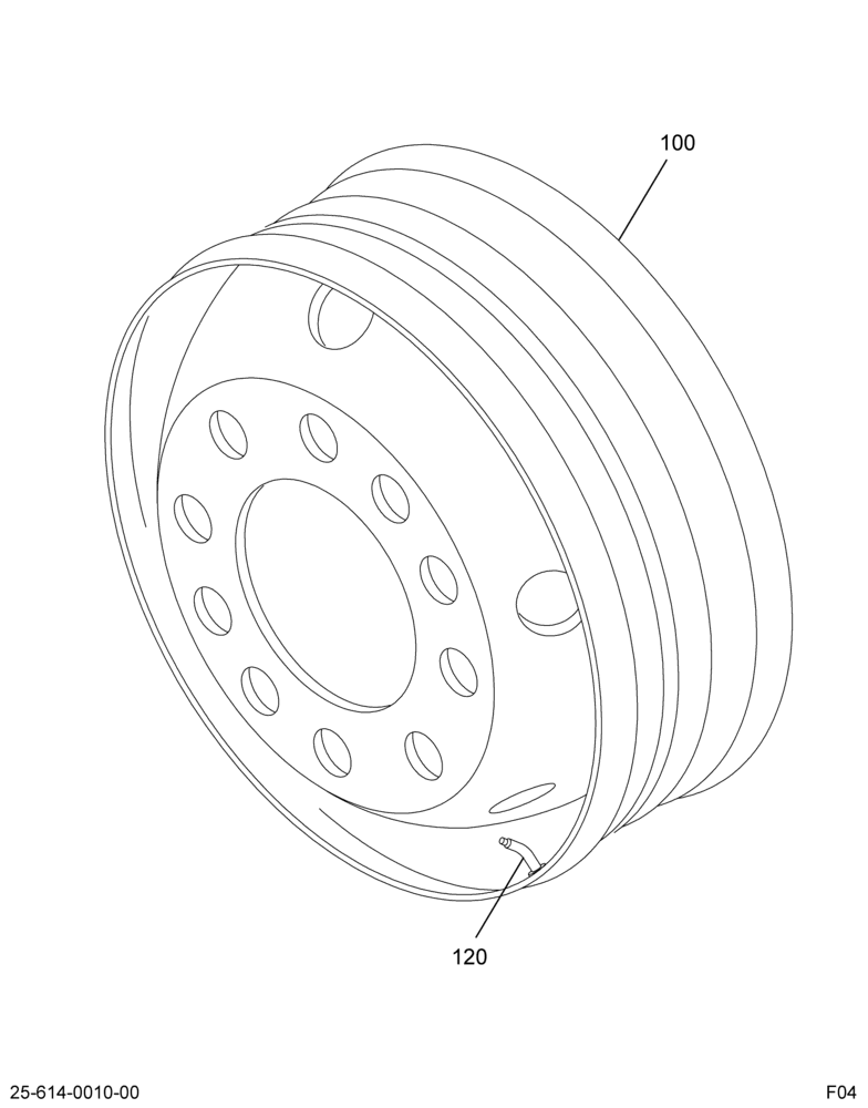 SPARE WHEEL ASM; DISC, 22.5 X 7.50DC STEEL, WHITE E-COAT