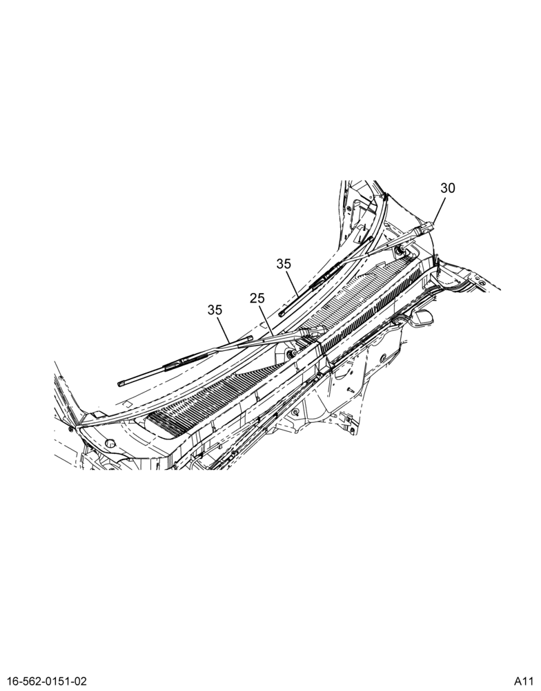 WINDSHIELD WIPER INSTL; COWL VENT 2/2