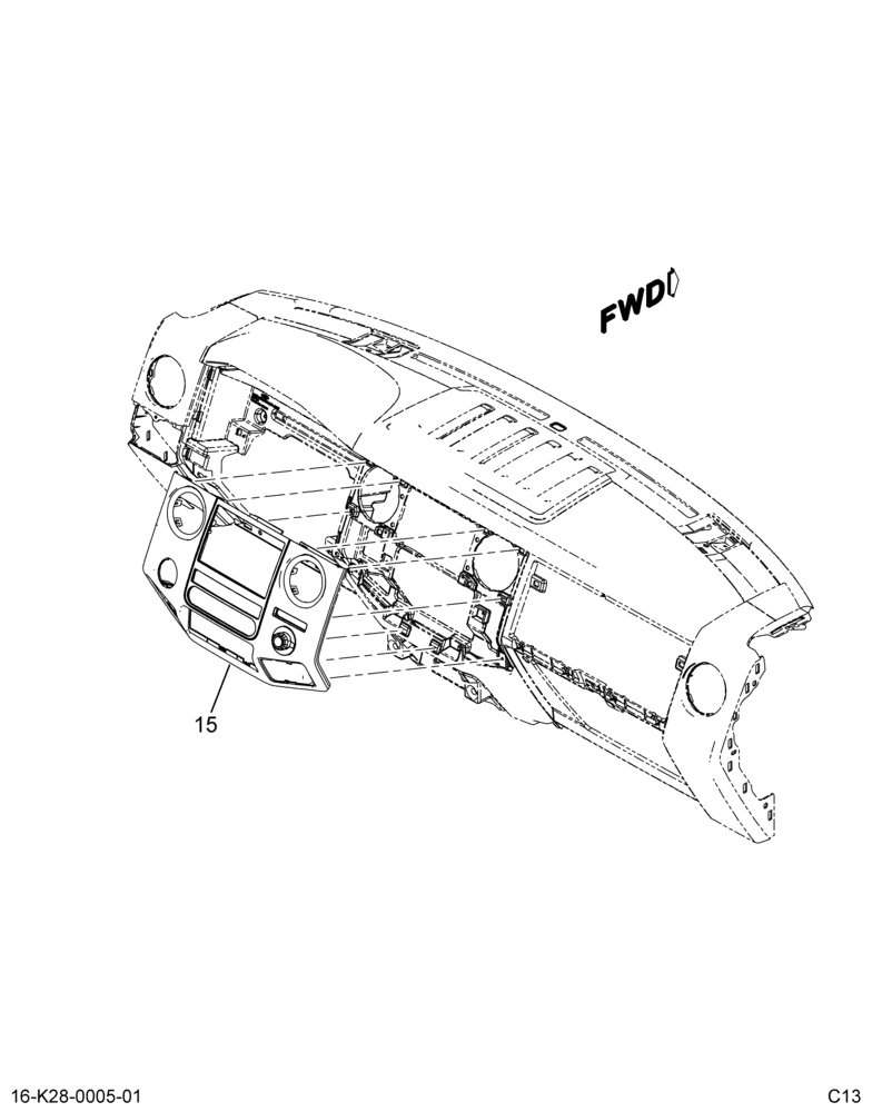 INSTRUMENT PANEL; CENTER FINISH PANEL (ABR #28)