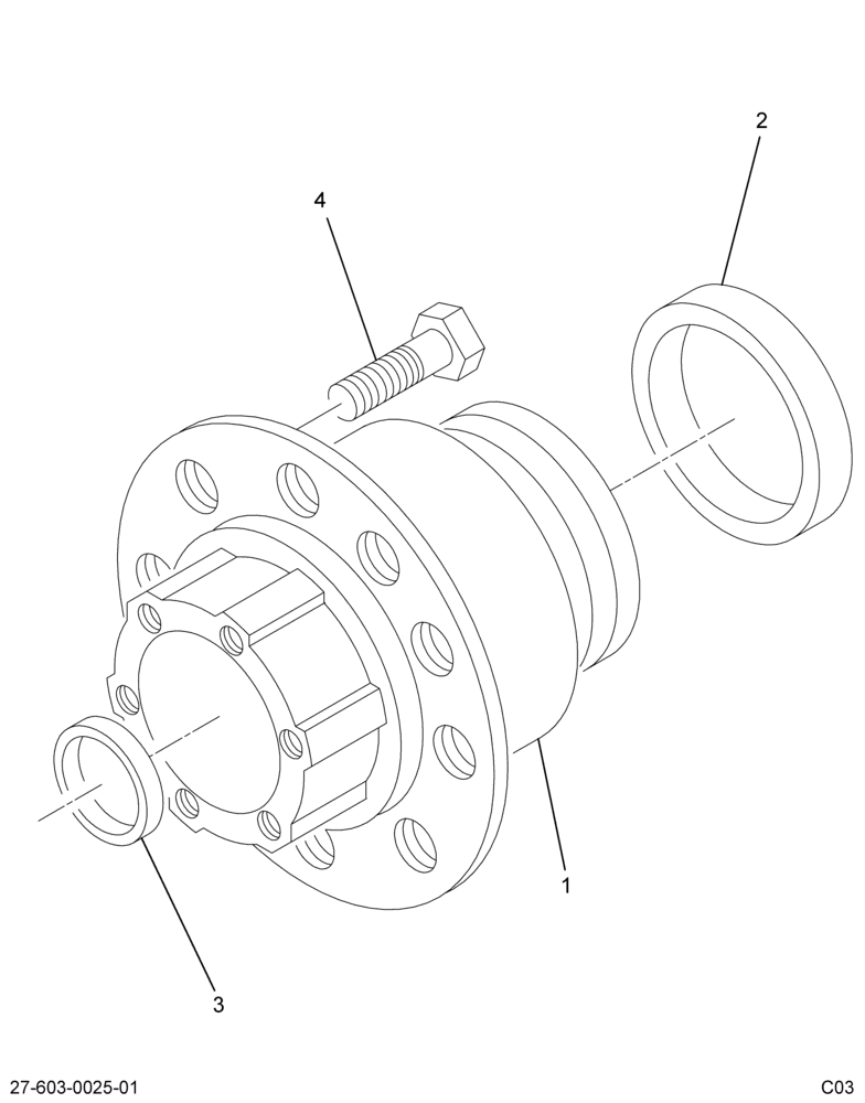 ....HUB FRT W/CUPS & STUDS (4C4Z-1102-AB)