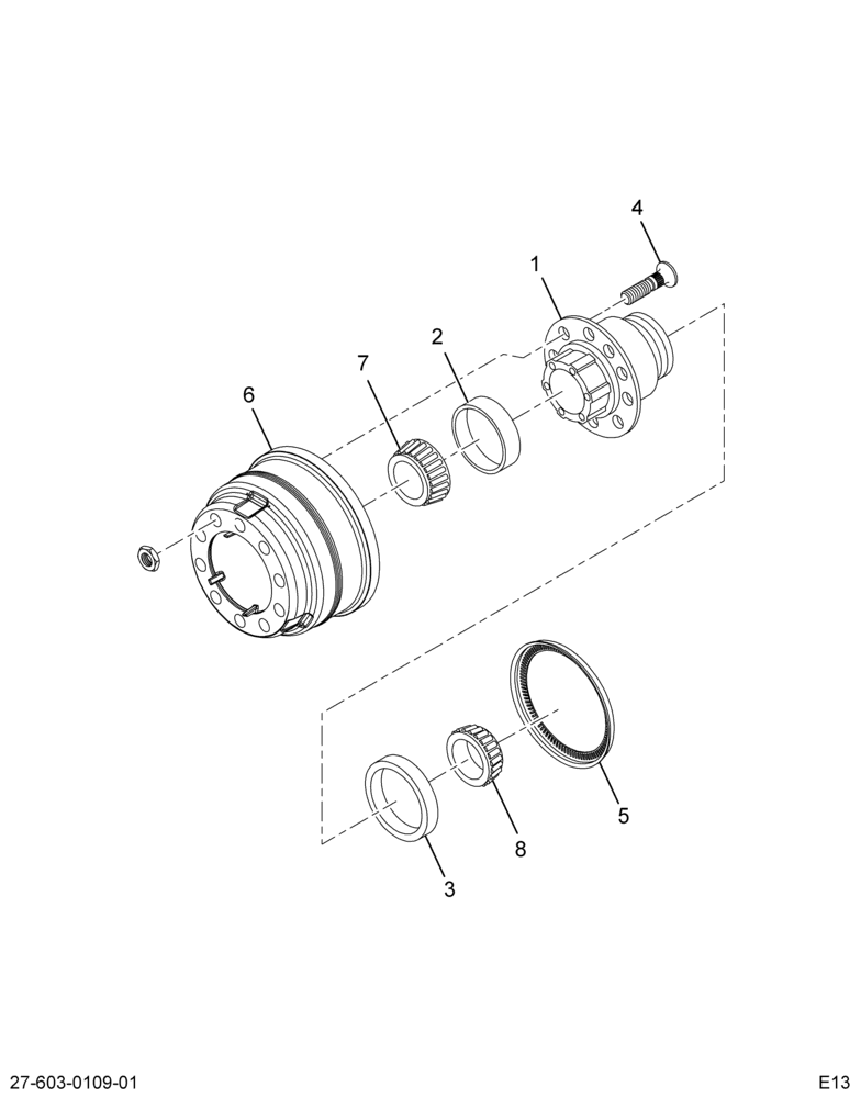 ..HUB FRT WHEEL W/DRUM  STL 285. (Intl. 3531629C94)