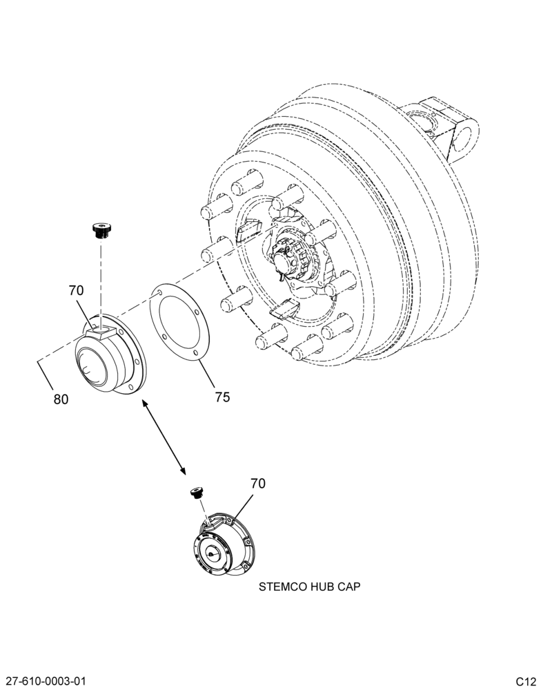 HUB CAP KIT; FRONT WHEEL