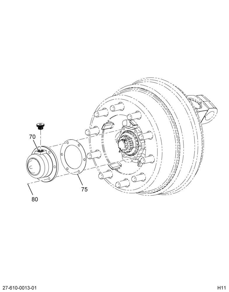 HUB CAP KIT; FRONT WHEEL