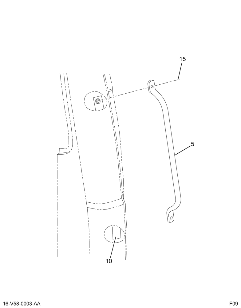 GRAB HANDLE INSTL; CAB ACCESS, W/HDWE