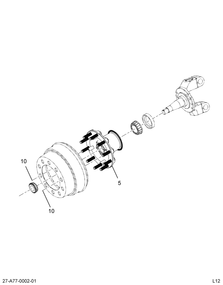 HUB ASM, FRT; STL, ABS