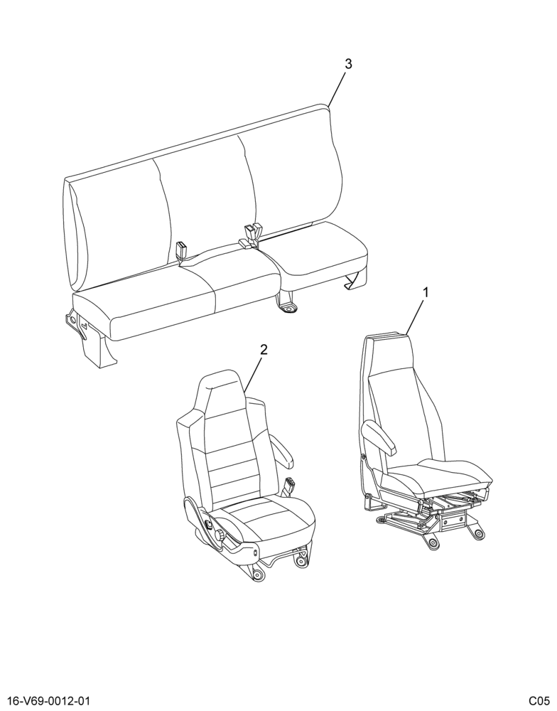 ..KIT SEATS EZ-AIR DRVR CAPT PAS (Intl. 3596524C91)