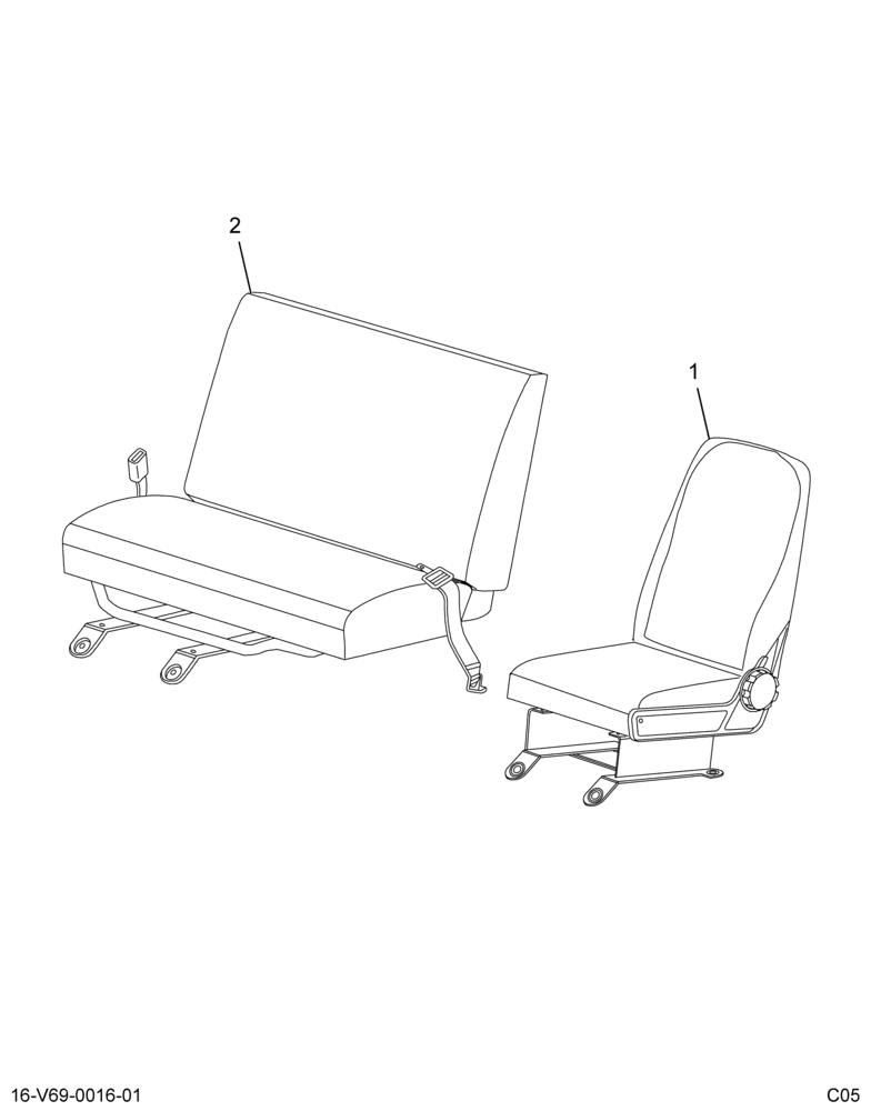 ..KIT SEATS 40% DRVR 70% PASS G- (Eng. 6C4O-7000034-FAW)