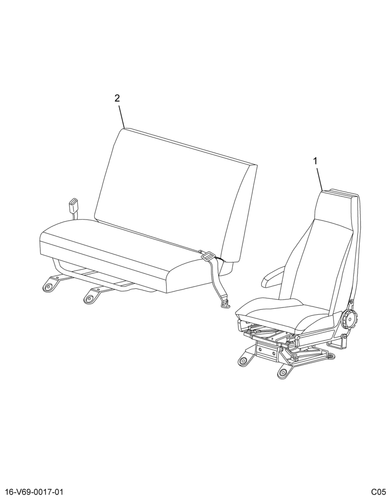 ..KIT SEATS 40% DRVR 70% PASS EL (Eng. 4C4O-7060034-BA)