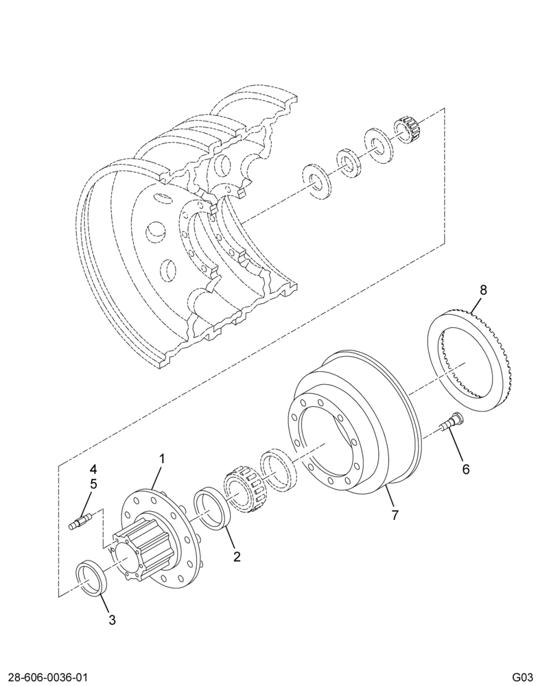 ..HUB REAR WHL W/DRUM CUPS STUDS (4C4Z-1113-EB)