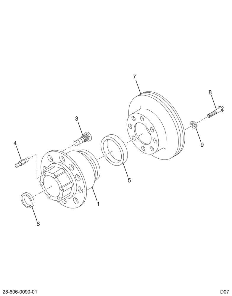 ..HUB REAR WHEEL W/PFC ROTOR (Intl. 3531721C93)