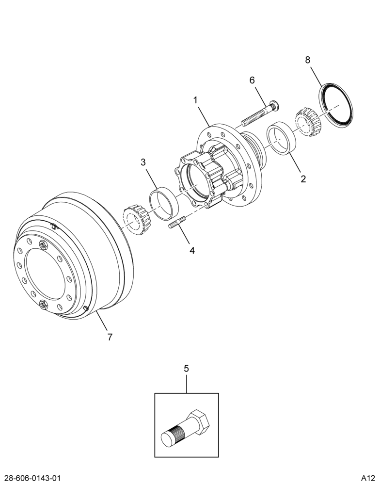 ..HUB REAR WHEEL W/DRUM  STL 285 (Intl. 3502373C93)
