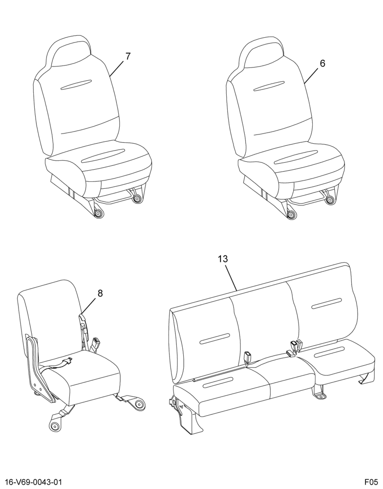 ..KIT SEATS  DVR BKT PASS 20-40 (Eng. 8C4O-7100034-DAW)