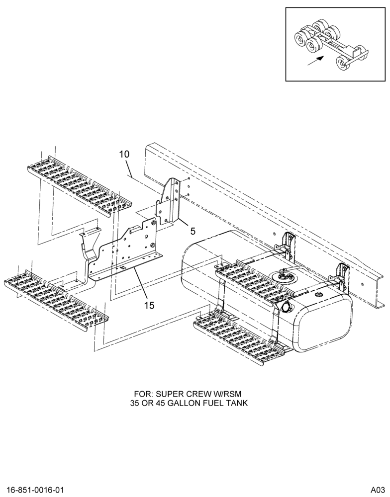 LH SIDE REAR STEP INSTL; CREW CAB, REAR DOOR 2/2