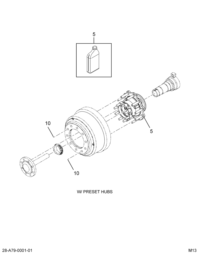 HUB ASM, REAR; ABS, N/14WZZ, 14WZY