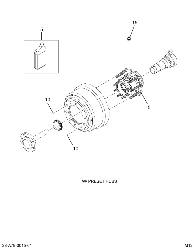 HUB ASM, REAR; STL, ABS