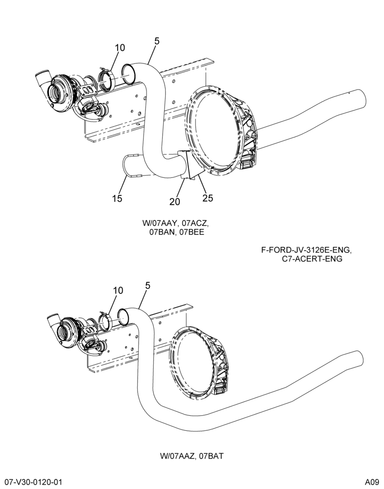 TURBO PIPE INSTL; CAT 3126, C7 ACERT ENG