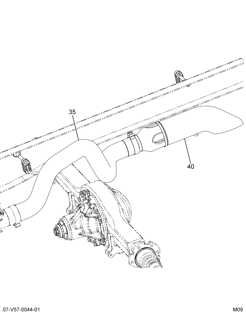 EXH PIPE & DIFFUSER INSTL; HORIZONTAL TAIL PIPE