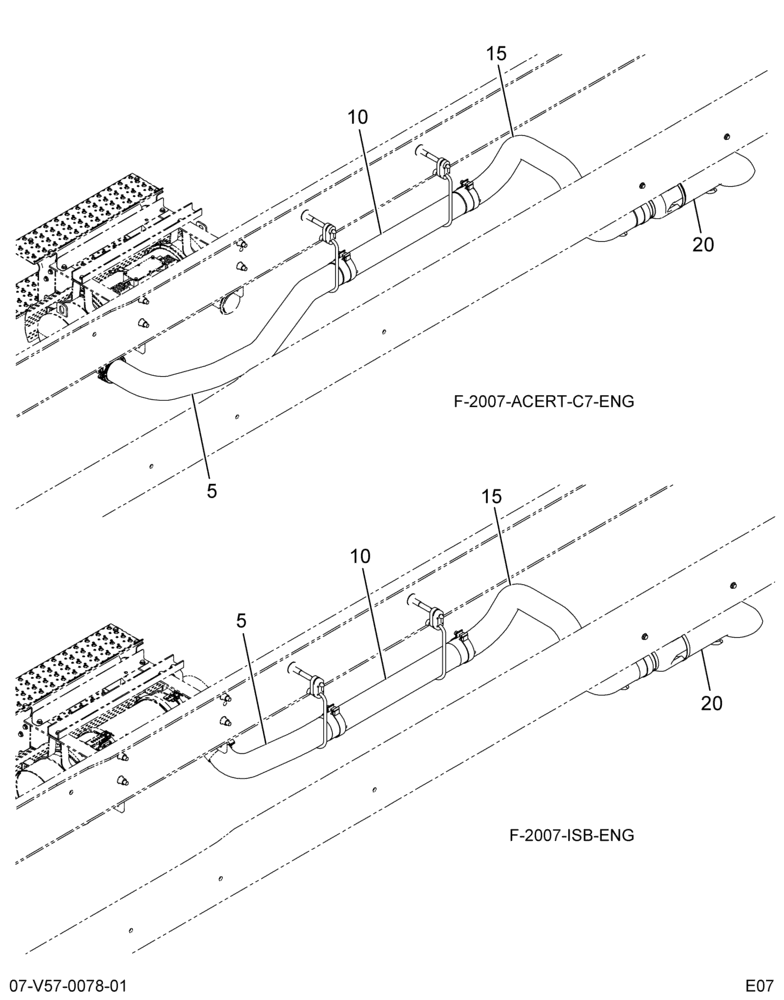 EXH PIPE & DIFFUSER INSTL; HORIZONTAL TAIL PIPE