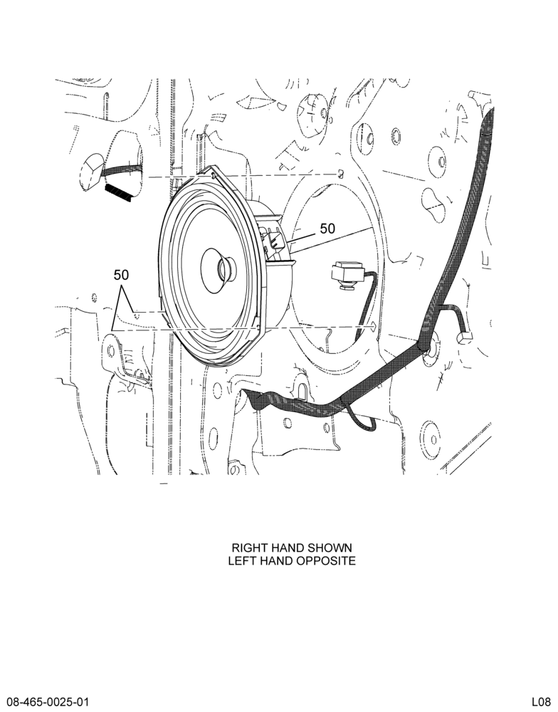 RADIO INSTL; SPEAKER, W/OMIT RADIO