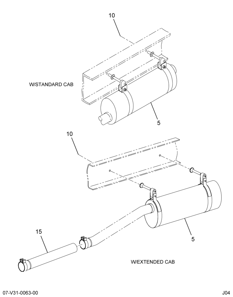MUFFLER INSTL; RT SIDE MTD EXHAUST, W/ CAT 3126