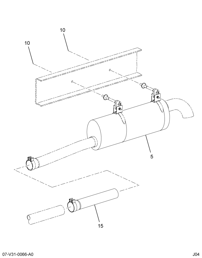 MUFFLER INSTL; RT SIDE MTD EXHAUST, W/V8 ENG