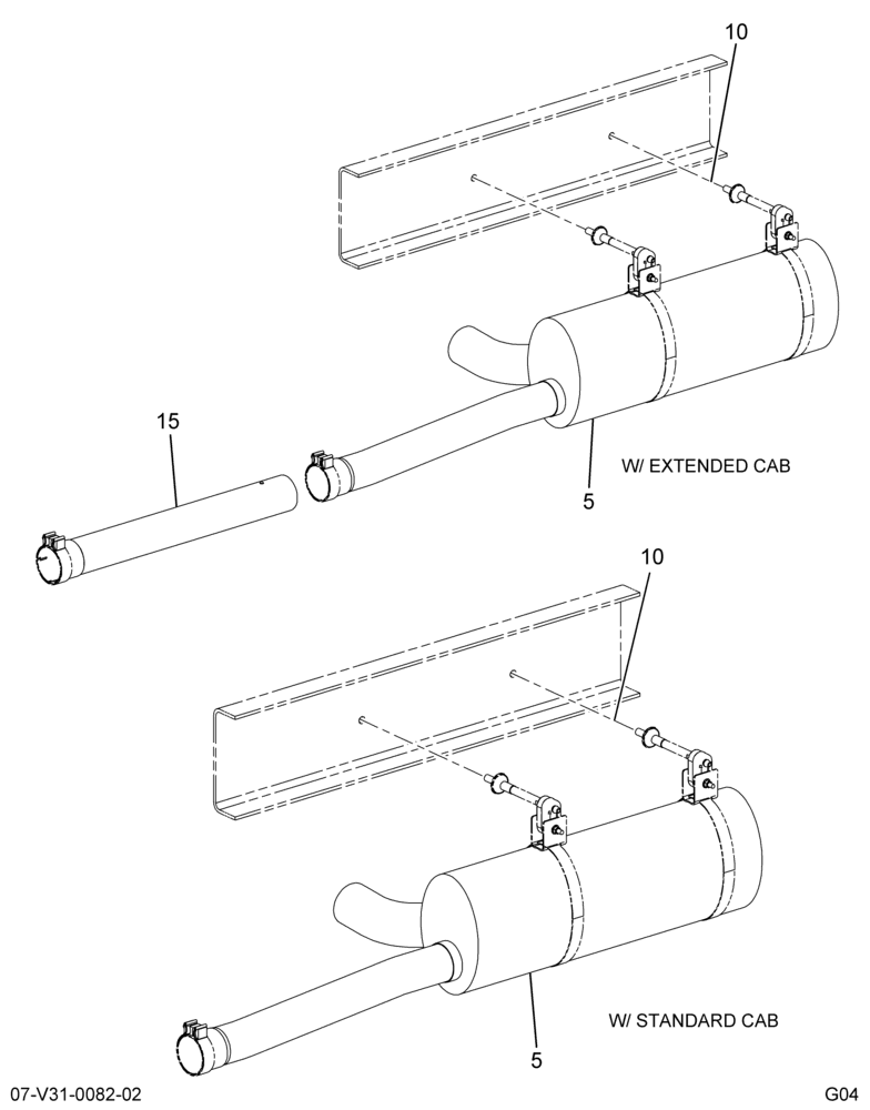 MUFFLER INSTL; RT SIDE MTD EXHAUST, W/V8 ENG