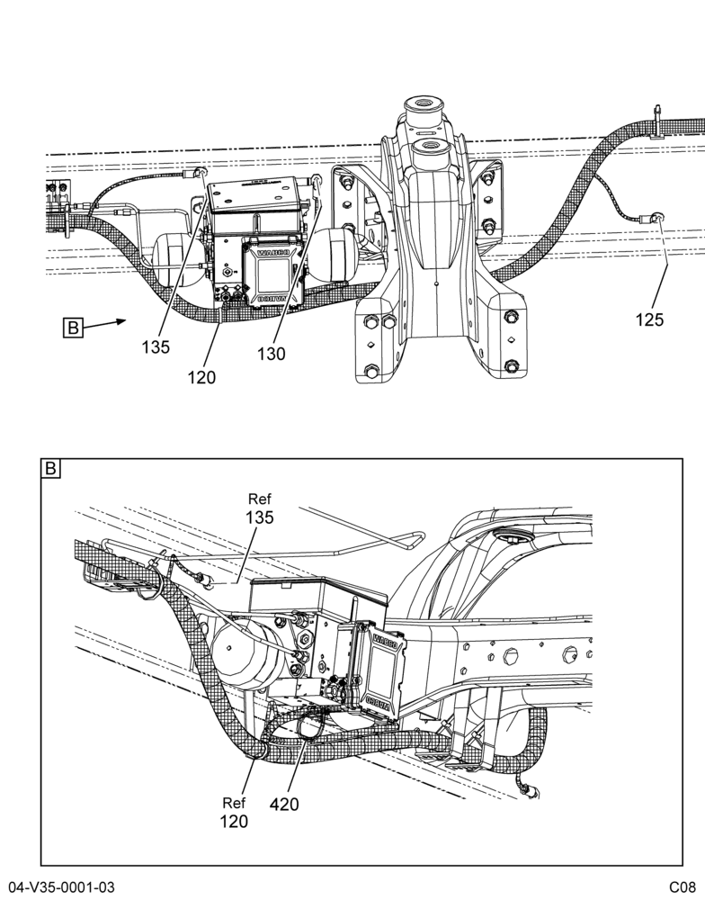 ABS SPEED SENSOR INSTL; REAR, WABCO, HYD BRAKES 3/3