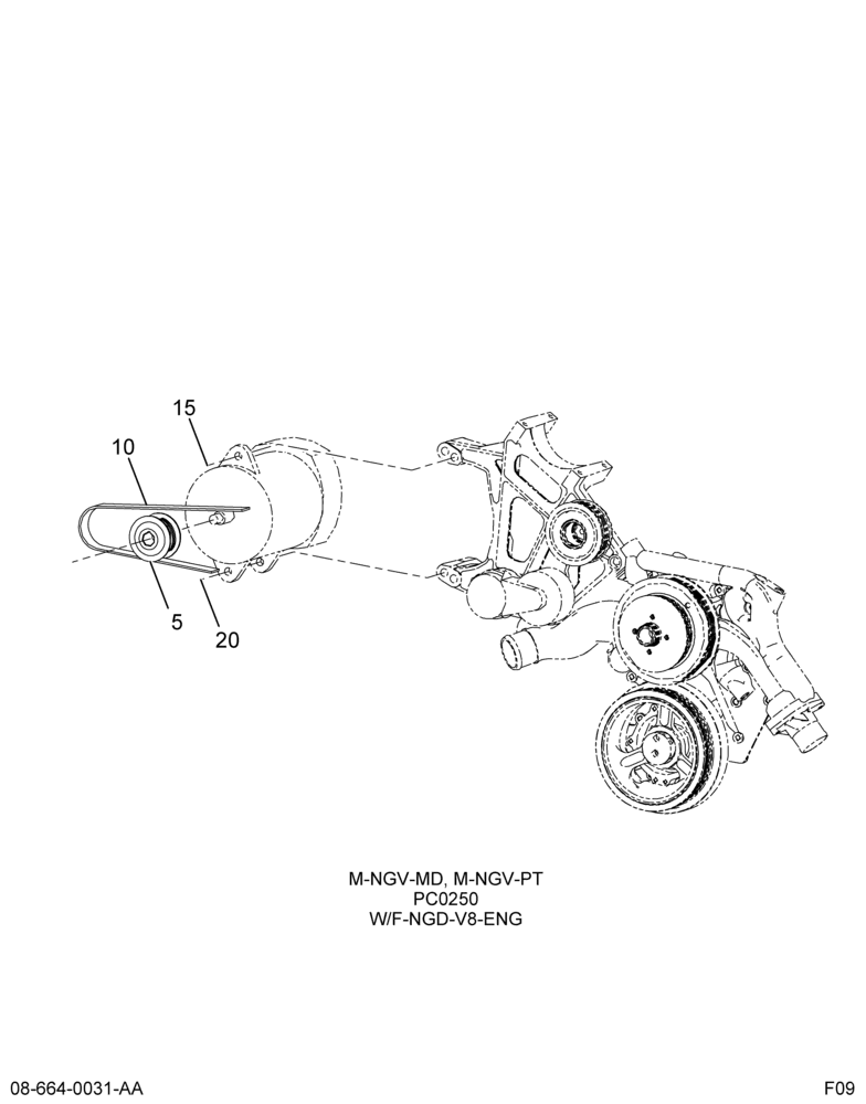 ALT PULLEY INSTL; BELT,  W/V8 ENG