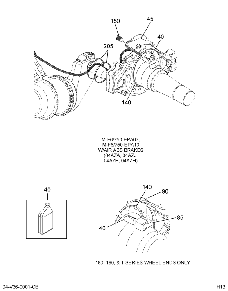 ABS SPEED SENSOR INSTL; REAR, BENDIX, AIR BRAKES 3/3