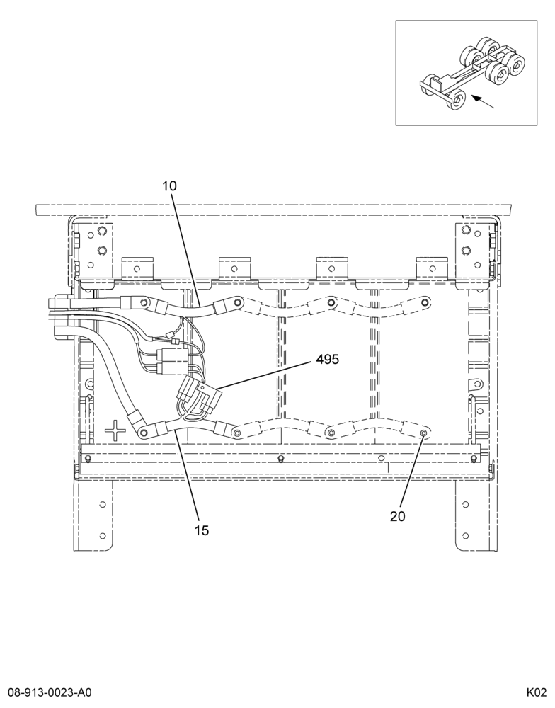 BATT CABLE INTERCONNECT INSTL; 2 BTRY SYS, 3/8 STUD