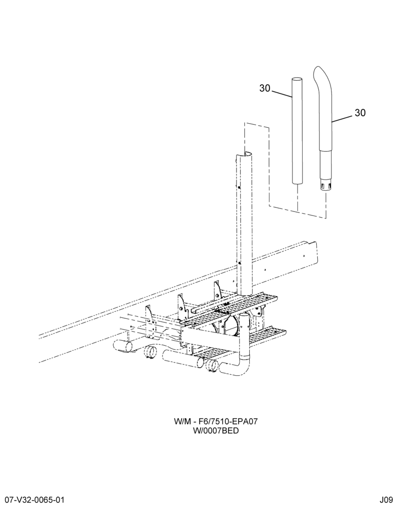 EXHAUST SYSTEM INSTL; VERT TAILPIPE, 4"