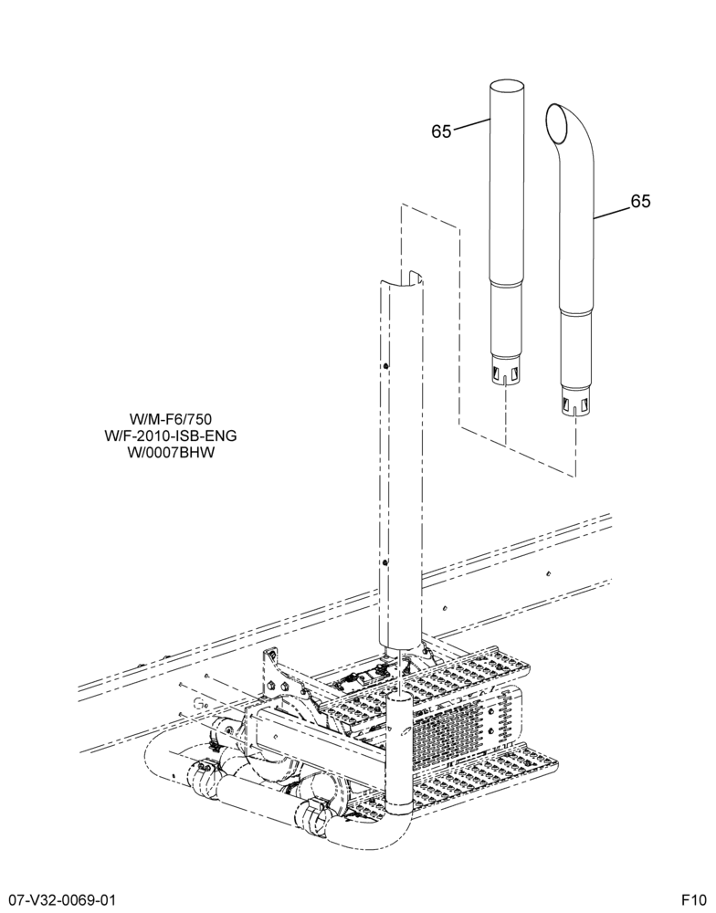EXHAUST SYSTEM MTG; VERTICAL TAILPIPE