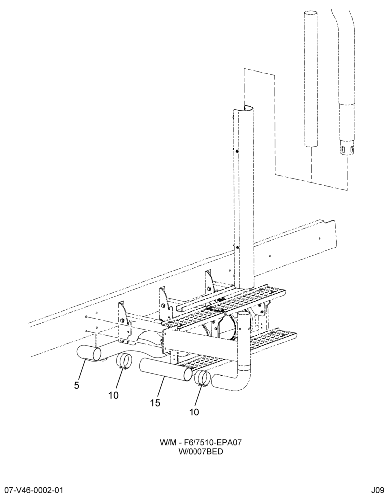 INTMD EXH PIPE INSTL; VERTICAL, LOWER