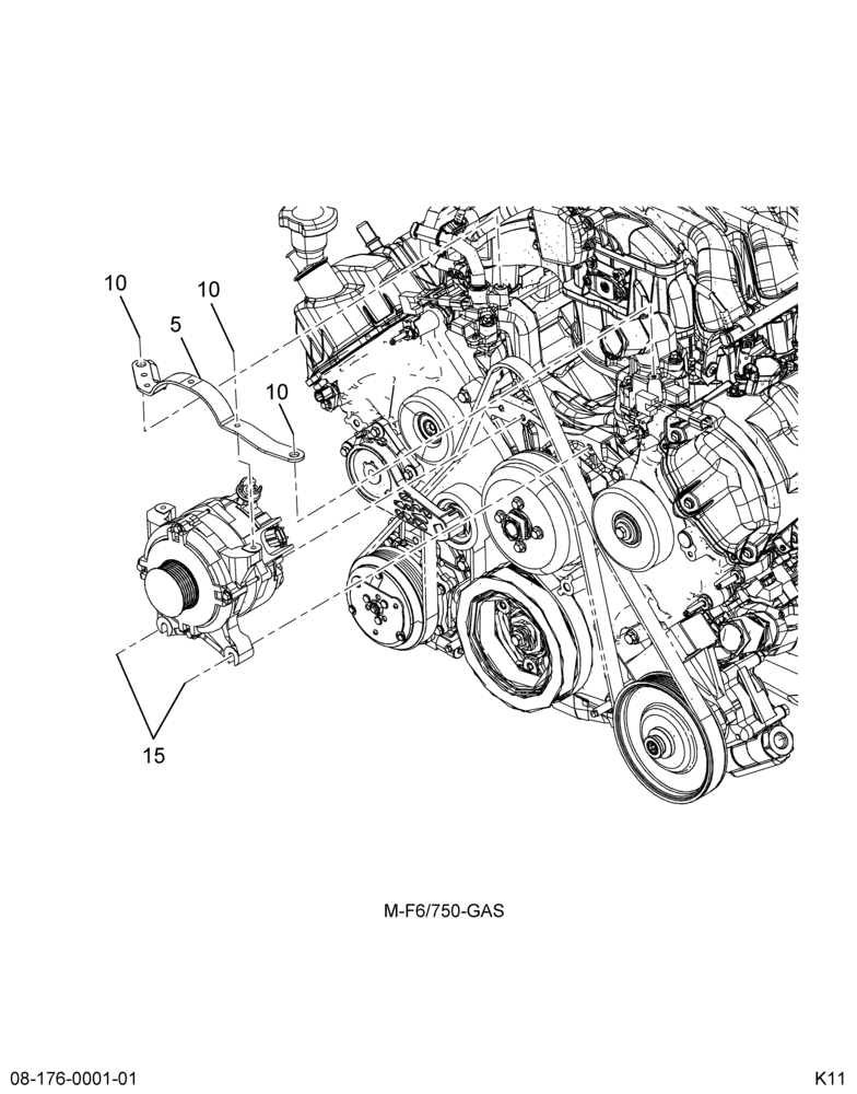 ALTERNATOR SUPPORT BRACKET W/FORD GAS ENGINE