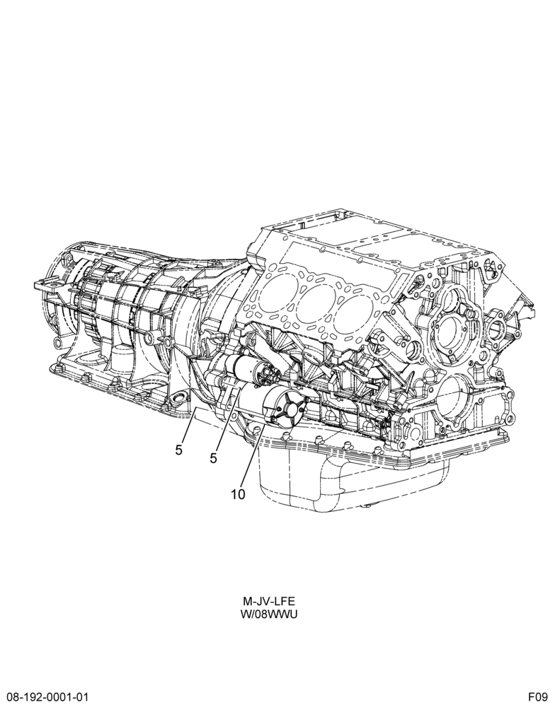 STARTING MOTOR INSTL; W/INTL 4.8L V-6 ENG