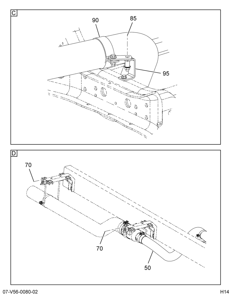 EXH SYSTEM INSTL; HORIZONTAL INTERMEDIATE TAILPIPE, OVR AXLE 2/2