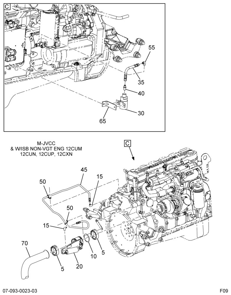 EXH BRK INSTL; W/CUMMINS ENG 3/3