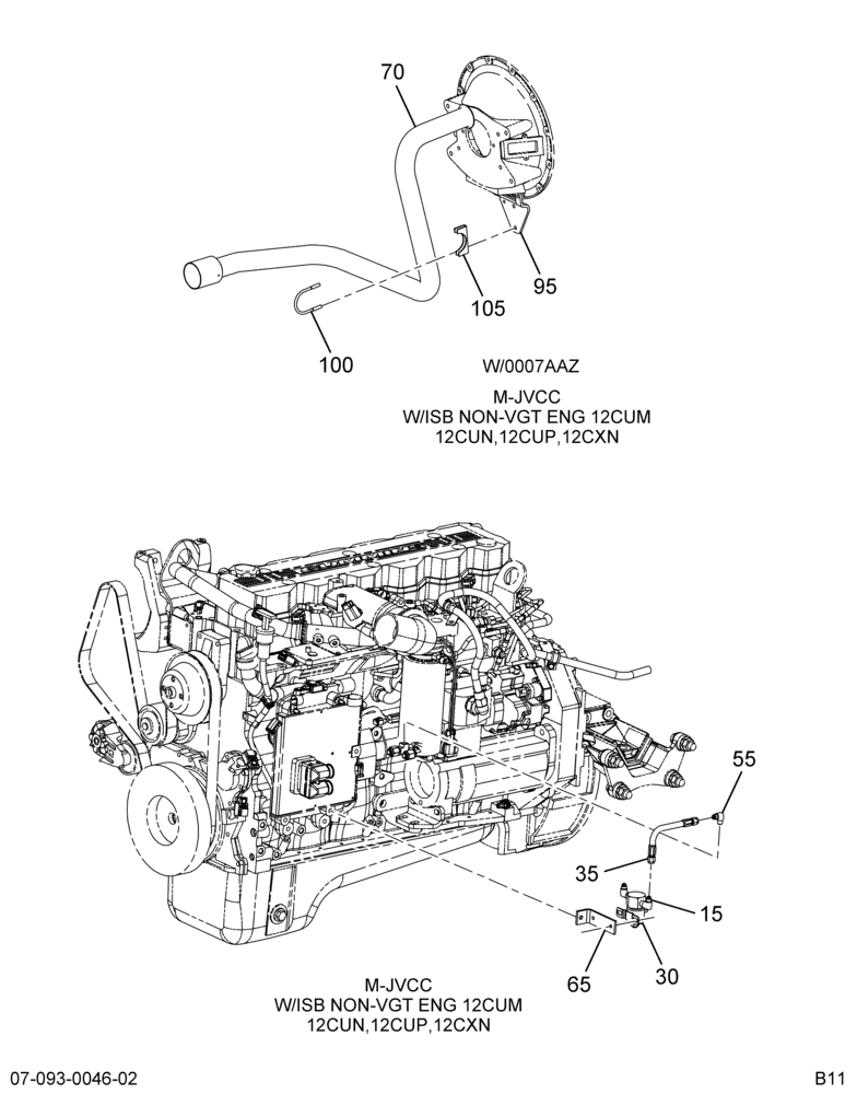 EXH BRK INSTL; W/CUMMINS ENG 2/2