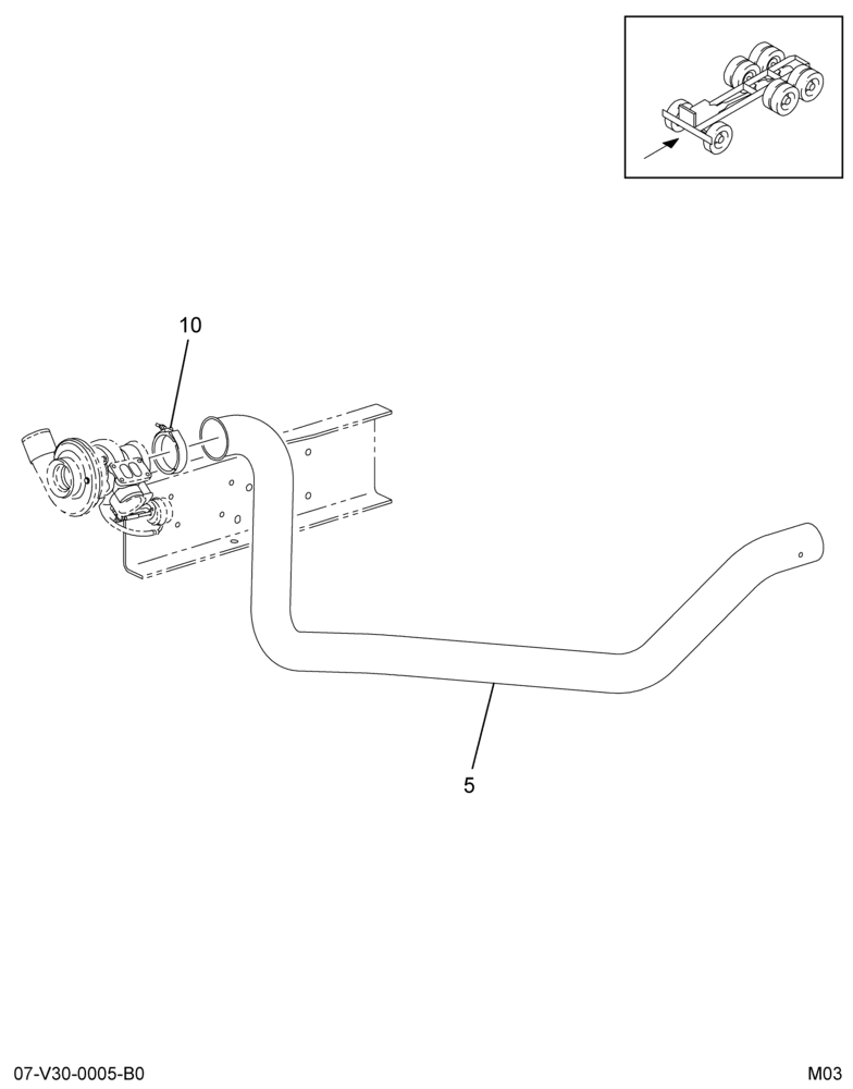 TURBO PIPE INSTL; V8 ENG