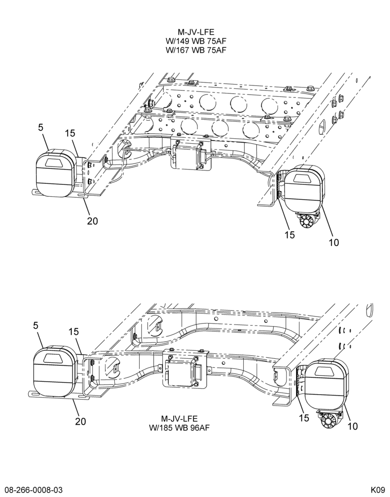 RR LIGHT INSTL; TAIL LIGHTS, MTD O/S FRAME RAILS 3/3