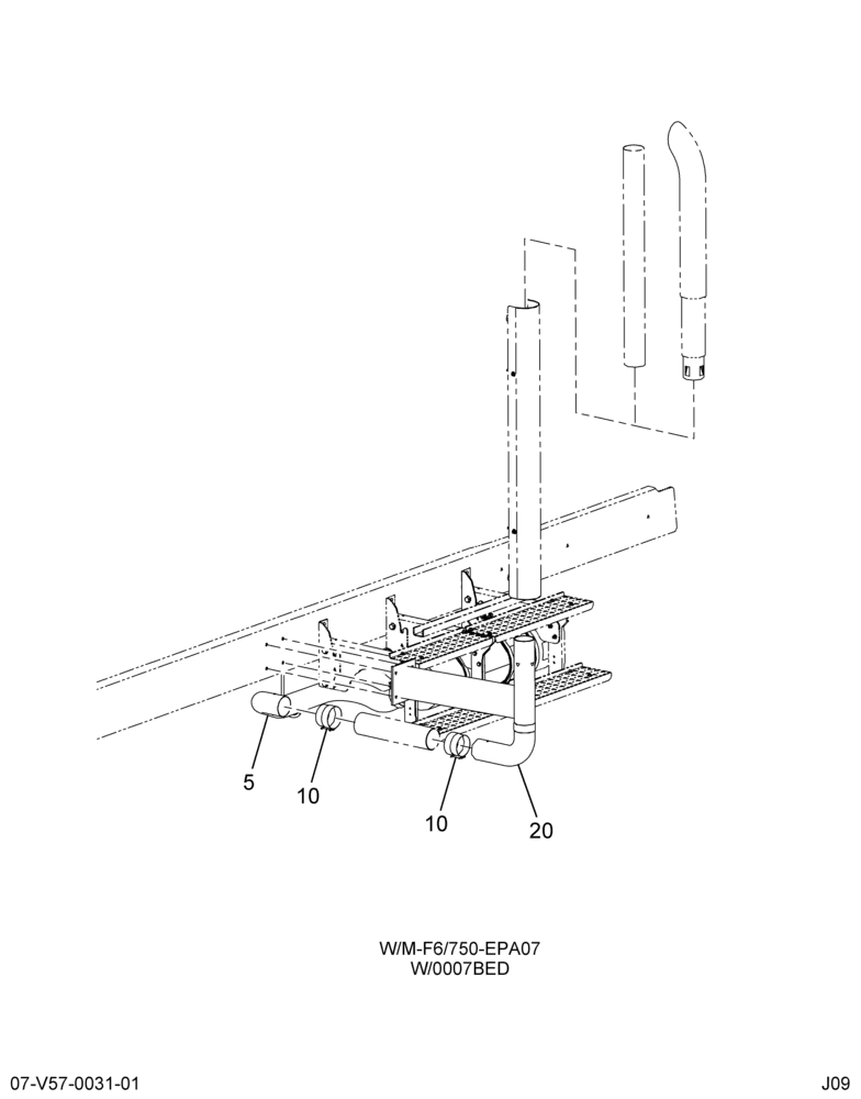 EXH PIPE & DIFFUSER INSTL; HORIZONTAL TAIL PIPE