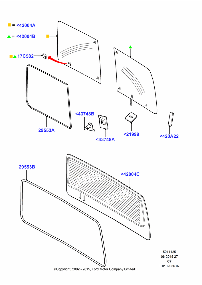 25 - Back Window Glass, With Rear Window; 20/MAY/2002