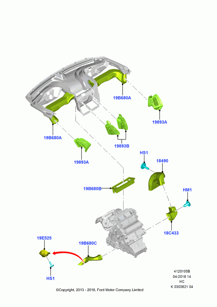 05B - Air Vents, Louvres and Ducts, (+)"CDN/PR/USA", Upper; 30/SEP/2013