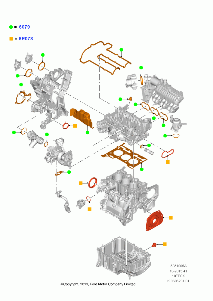 05A - Engine Gasket Kits, 1.0L EcoBoost 120PS/125PS/140PS; 29/APR/2013-01/AUG/2019