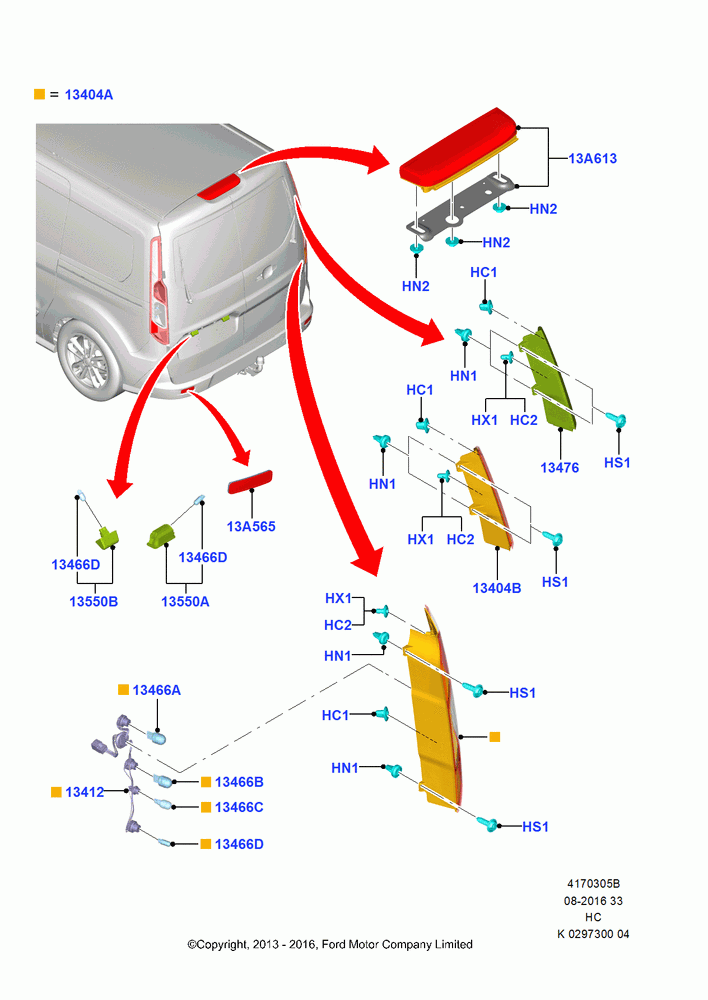 05B - Rear Lamps, (+)"CDN/PR/USA"; 30/SEP/2013