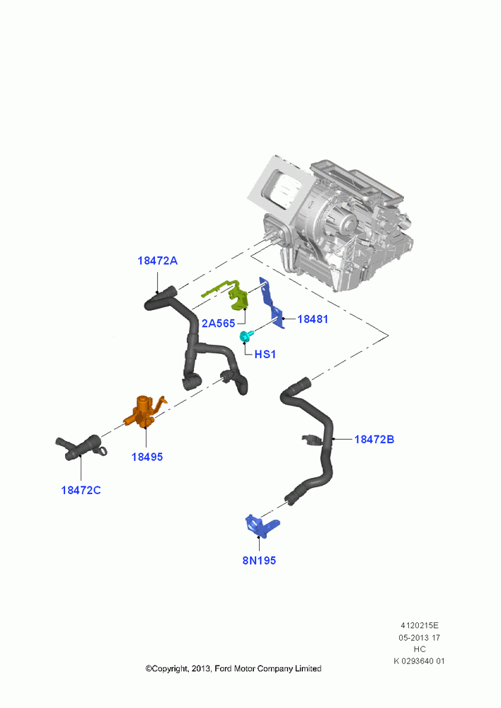 15E - Heater Hoses, (+)"CDN/PR/USA", All 1.6 Ecoboost; 04/NOV/2013