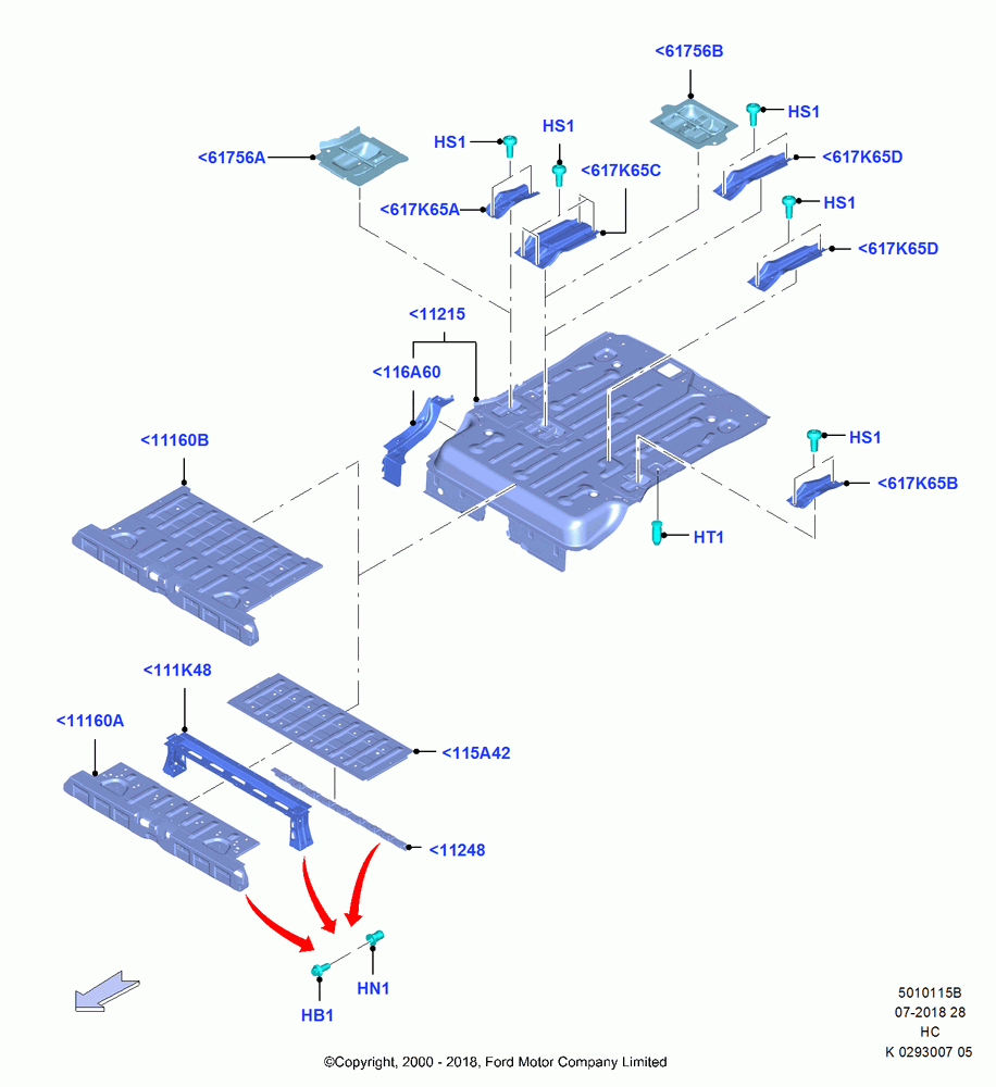 15B - Floor Pan - Center and Rear, (+)"CDN/PR/USA"; 30/SEP/2013