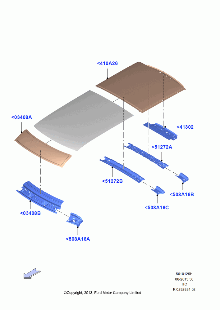 25H - Roof - Sheet Metal, With Roof Conversion-Panorama Roof, (+)"CDN/PR/USA", All LWB Body Style; 04/NOV/2013