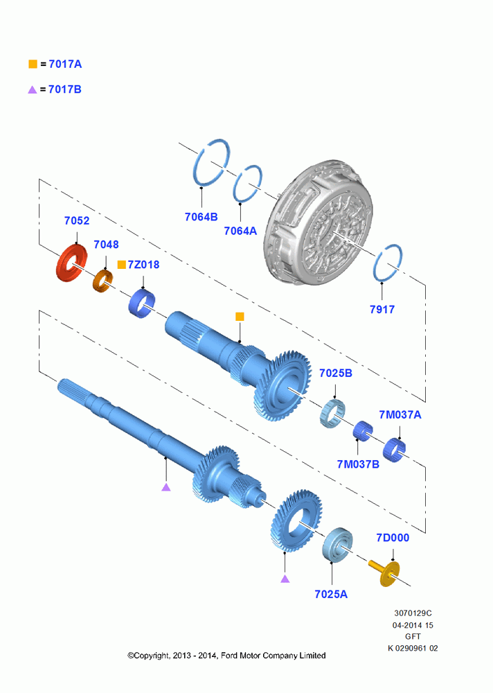 Input Shaft, Gear Sets & Bearings, 6 Speed Auto Trans GFT DPS6